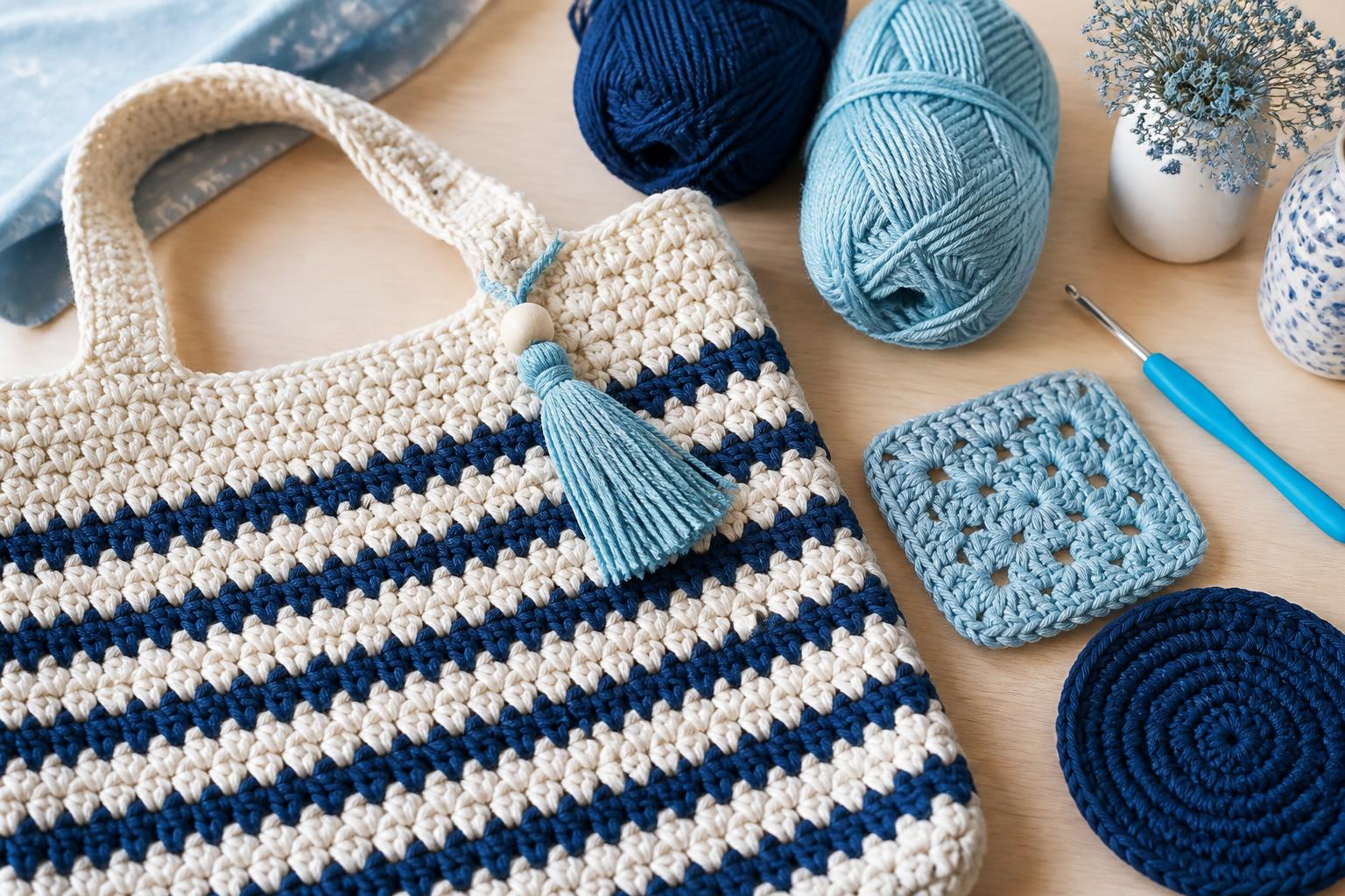 Illustration of basic crochet stitches