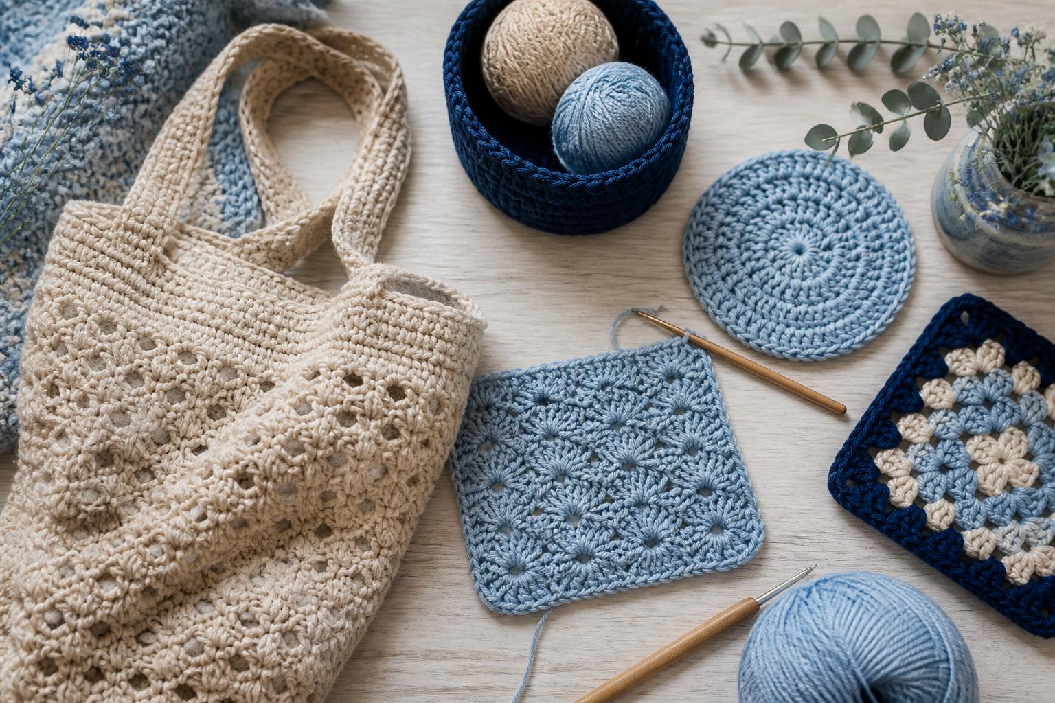 Illustration of different types of crochet techniques