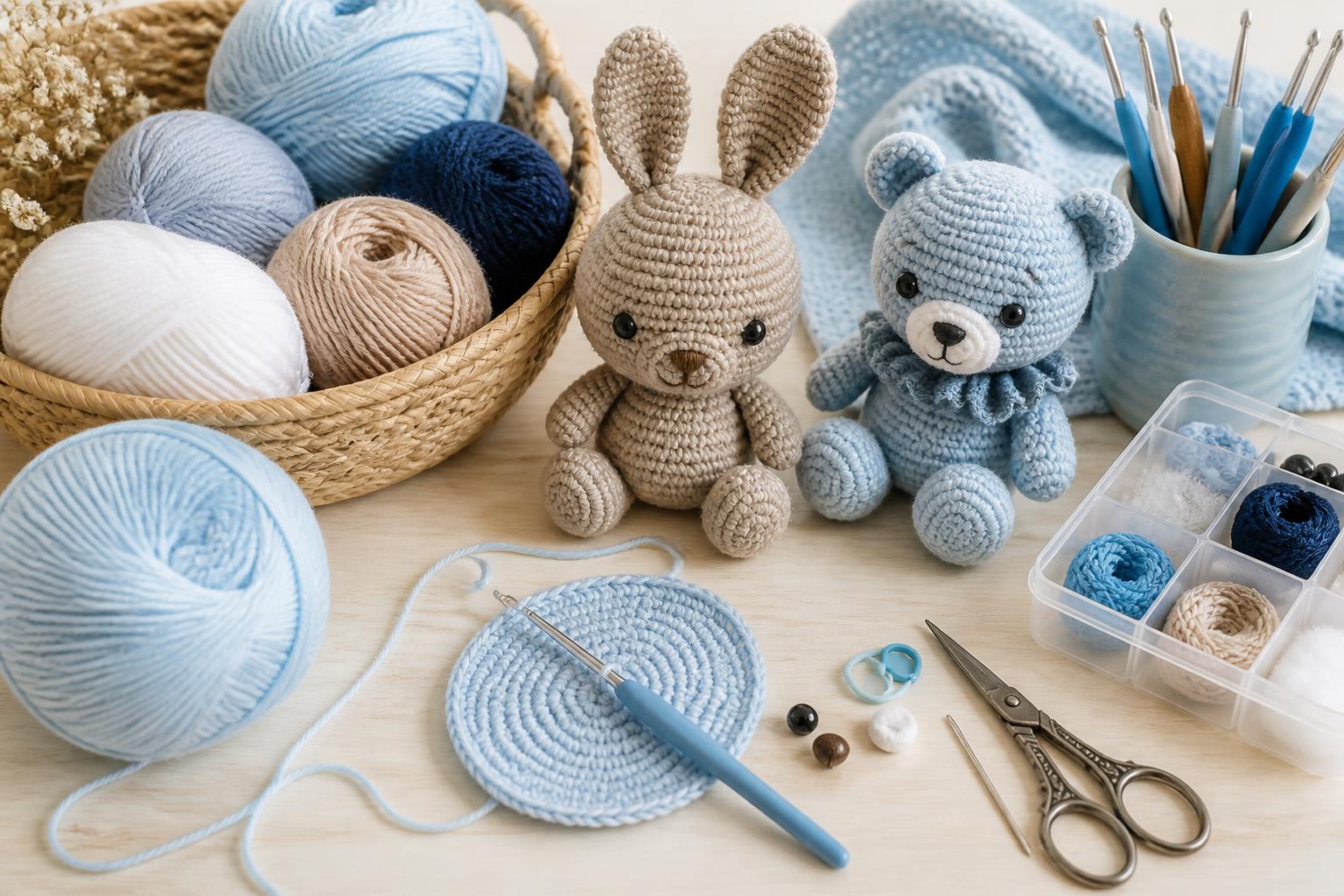 Colorful crochet amigurumis